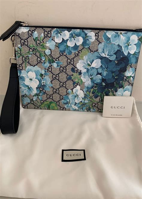 gucci blooms clutch blue